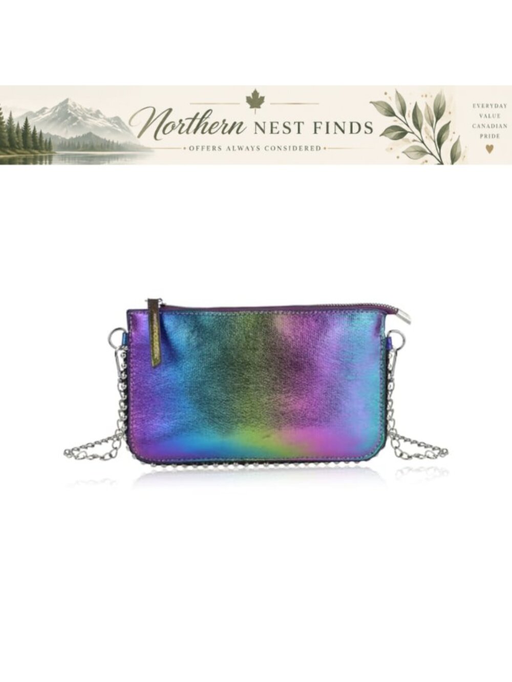 WisePoint PU Leather Crossbody Phone Bag with Chain Strap